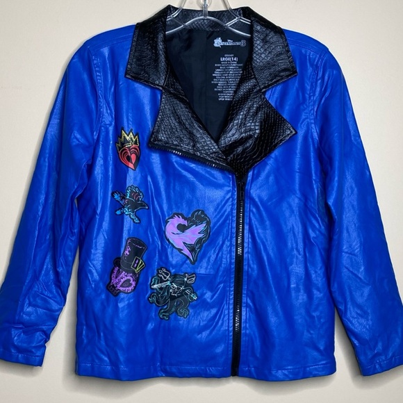 Disney Descendants 3 Jacket Girls 14 L Wickedly Fierce Costume Moto Evie Faux Le - Picture 7 of 7